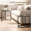 Homcom HOMCOM 2 Pcs Modern Coffee Table with Tempered Glass Tabletop, Black 6