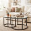 Homcom HOMCOM 2 Pcs Modern Coffee Table with Tempered Glass Tabletop, Black 7