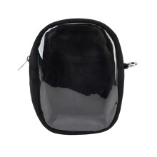 Sac à main transparent tendance avec motif de poupée-Noir S