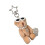 Porte-clés en forme d'animal perlé accrocheur, accessoire-Brun 1