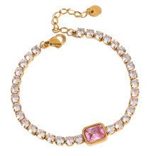 Bracelet simple en zircon, chaîne polyvalente-JDB0304015