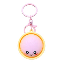 Miniature Steamed Bun Keyring Food Shaped Keychain Present-Pink