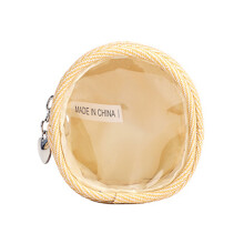 Portefeuille porte-clés en peluche mignon avec étui en-Beige S