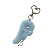 Delicate legering engelenvleugel charme sleutelhanger met-Blauw