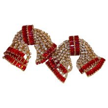 Boucles d'oreilles pendantes glamour en cuivre avec nœud-Rouge