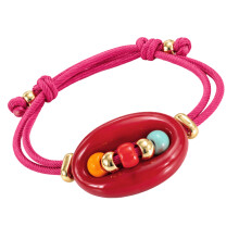 Verstelbare varkensneus kralen armband statement-Rood