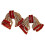 Chic Silver Tone Bowknot Dangle Earrings With Shining-Red 1
