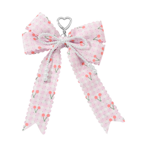 Unique Handwoven Bowknot Key Holder Sturdy Polyester- pink
