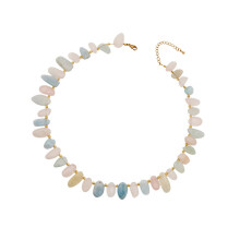 Stylish Irregular Design Necklace Stone Beads Detail-Amazonite