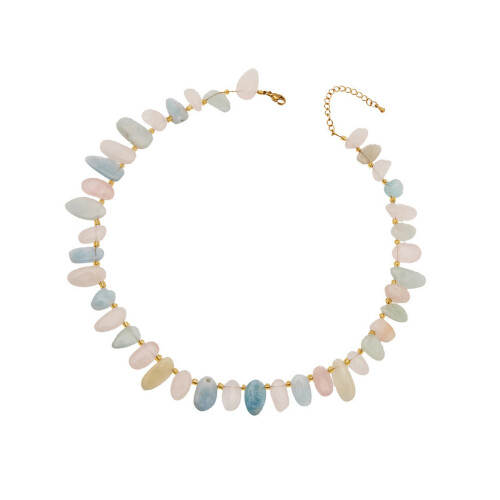 Stylish Irregular Design Necklace Stone Beads Detail-Amazonite