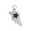 Retro Dotted Wing Shape Keyring Alloy Pendant For Purse-White 1