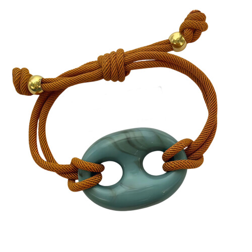 Trendy verstelbare armband van hars met-turkoois.