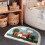 Half Round Bathroom Anti-Skid Mat Sky Blue Dacron 5