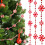 Kerstkralenslinger rood wit mintgroen 2,4 meter 2