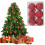 Red Hanging Mirror Disco Ball Set 6 pcs 1.57 inch 2