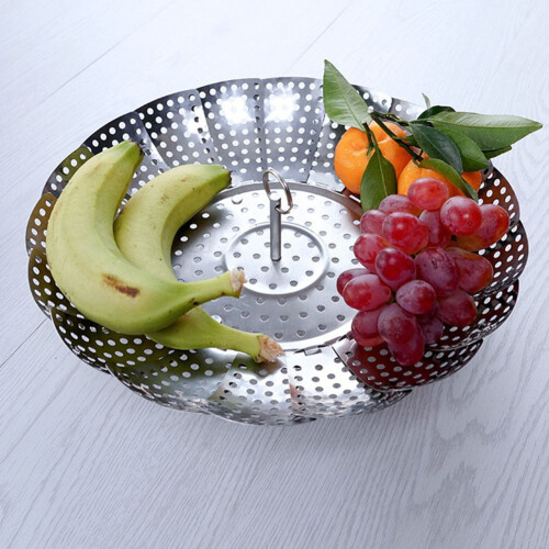Stainless Steel Steaming Basket Foldable Vegetable Steamer 1
