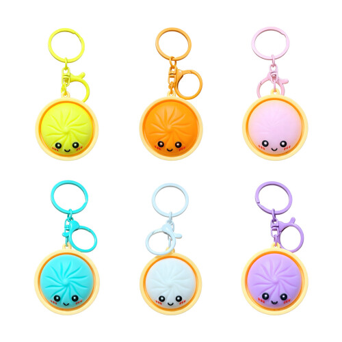 Miniature Steamed Bun Keychain Key Holder Accessory For-Yellow 1