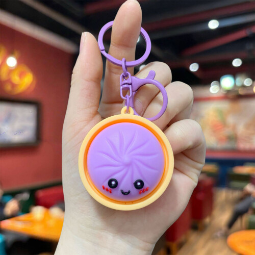 Miniature Steamed Bun Keychain Key Holder Accessory For-Yellow 2