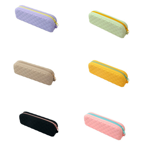 Waterproof Pencil Case Zippered Silicone Utility-Light Green 1