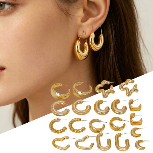 Boucles d'oreilles en résine texturée Unique, Design-3062 1