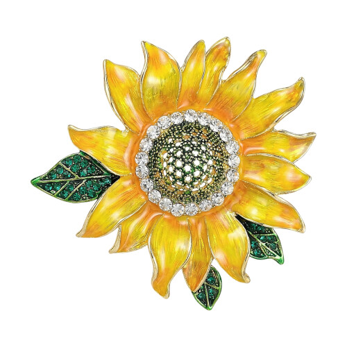 Trendy Sunflower Brooch Alloy Versatile Styles Accessory