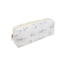 Bloemen make-up tas, katoenen gewatteerde make-up tas-Witte S