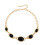 Unique Distressed Geometric Oval Pendant Necklace Elegant-Black 1