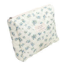 Make-up cosmetische tas, katoenen gewatteerde-Bruin M