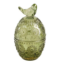 Beautiful Clear Jewelry Box With Charm Bird Lid For-Green