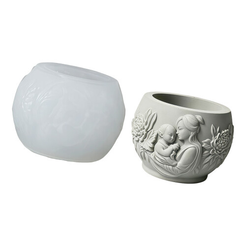 Moule en Silicone pour Pot de fleur, thème amour mère, pour