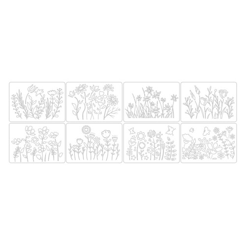 8Pcs Creative Scrapbooking Stencils Drawing Stencil Set With