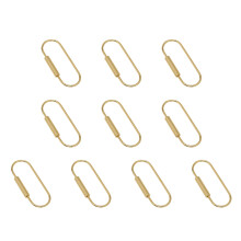 Practical Oval Keychain Gold Key Rings Gold Carabiner Clip-D