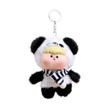 Joli porte-clés en tissu doux, pendentif de poupée en coton-F