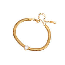 Simple Yet Chic Zircon Snake Chain Bracelet-JDB0112229 1