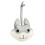 Adorable Husky Shaped Key Ring PU Leather Craftsmanship-Gray 1