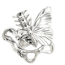 Adorable bague réglable en forme d'os de papillon pour-Argent