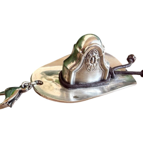 Handmade Vintage Cowboy Hat Pendant with Intricate-pattern 4