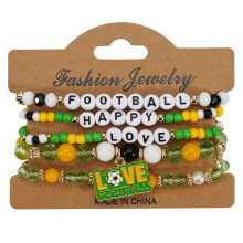 Colorful Handmade Glass Bead Bracelet For Soccer-Section 5