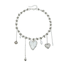 Collier de perles en forme de cœur irrégulier Unique, chaîne