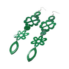 Modern Green Clovers Earrings High Quality Acrylic Long Lasting