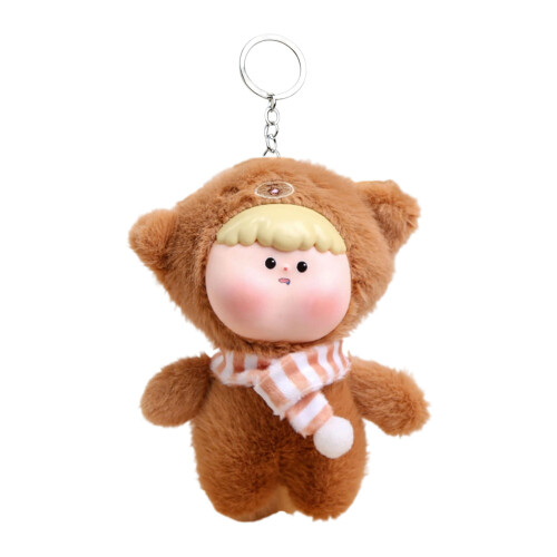 Adorable Plush Doll Keyring With Chubby Cheeks Purse Charm-D