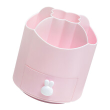Multifunctionele roterende plastic pen-opbergdoos met lade-Roze
