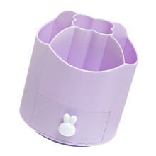 Multifunctionele roterende plastic pen-opbergdoos met lade-Paars