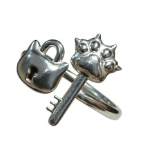 Schattige Vingerringen Feestaccessoires Katten Poot Sleutelvorm