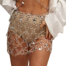 Strass Body Chain Pak Gelaagde Kristallen Bh Top Korte Rok-rok
