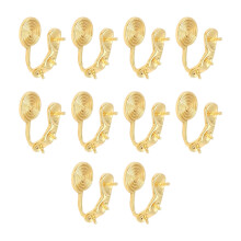 Elegante U-Clip-Ohrringe mit Perlen,-18 Karat echtes Gold