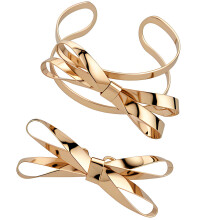 Goud/zilveren strik sieradenset moderne statement-Goud
