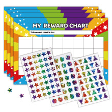 Shimmering Star Reward Sticker with My Chore Chart Sheet For