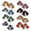 Boucles d'oreilles papillon en strass scintillants,-noir 2