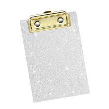Shimmering Acrylic Clipboard With Metal Clamp and-silver